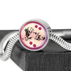 Golden Retriever Dog Print Circle Charm Steel Bracelet-Free Shipping
