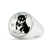 Shiba Inu Dog Print Signet Ring
