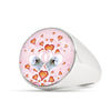 Maltese Dog Print Signet Ring