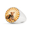 Airedale Terrier Print luxury Signet Ring-Free Shipping