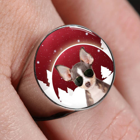 Chihuahua Print Signet Ring-Free Shipping