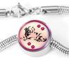 Golden Retriever Dog Print Circle Charm Steel Bracelet-Free Shipping