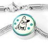 Cute French Bulldog Print Circle Charm Steel Bracelet-Free Shipping
