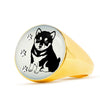Shiba Inu Dog Print Signet Ring