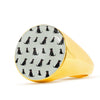 Labrador Retriever Pattern Print Signet Ring