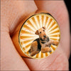 Airedale Terrier Print luxury Signet Ring-Free Shipping