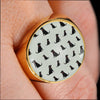 Labrador Retriever Pattern Print Signet Ring-Free Shipping