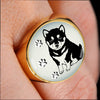 Shiba Inu Dog Print Signet Ring-Free Shipping