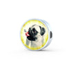Cute Pug Dog Print Circle Charm Steel Bracelet-Free Shipping