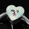 Dalmatian Dog Print Heart Charm Steel Bracelet-Free Shipping