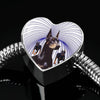 Doberman Pinscher Print Heart Charm Steel Bracelet-Free Shipping