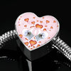 Maltese Dog Print Heart Charm Steel Bracelet-Free Shipping