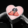 St. Bernard Dog Print Heart Charm Steel Bracelet-Free Shipping