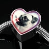 Cute Pug Dog Print Heart Charm Steel Bracelet-Free Shipping