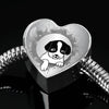 Cute Pet Art Print Heart Charm Steel Bracelet