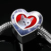 Burmilla Cat Print Heart Charm Steel Bracelet-Free Shipping