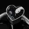 Amazing Snake Print Heart Charm Steel Bracelet-Free Shipping