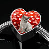 British Shorthair Cat Print Heart Charm Steel Bracelet-Free Shipping