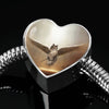 Norwegian Forest Cat Print Heart Charm Steel Bracelet-Free Shipping