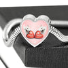 West Highland White Terrier (Westie) Print Heart Charm Steel Bracelet-Free Shipping