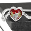 Oriental Shorthair Cat Print Heart Charm Steel Bracelet-Free Shipping