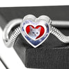 Burmilla Cat Print Heart Charm Steel Bracelet-Free Shipping