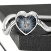 Italian Greyhound Dog Print Heart Charm Steel Bracelet-Free Shipping