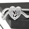 Boston Terrier Print Heart Steel Bracelet-Free Shipping