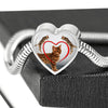 Bengal Cat Print Heart Charm Steel Bracelet-Free Shipping