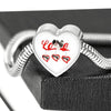 Japanese Chin Print Heart Charm Bracelet-Free Shipping