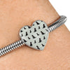 Labrador Retriever Pattern Print Heart Charm Bracelet-Free Shipping