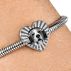 Beagle Dog Print Heart Charm Steel Bracelet-Free Shipping