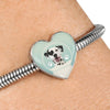 Dalmatian Dog Print Heart Charm Steel Bracelet-Free Shipping