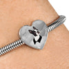 Boston Terrier Print Heart Steel Bracelet-Free Shipping