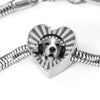 Beagle Dog Print Heart Charm Steel Bracelet-Free Shipping
