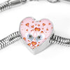 Maltese Dog Print Heart Charm Steel Bracelet-Free Shipping