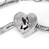 Boston Terrier Print Heart Steel Bracelet-Free Shipping