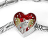 Oriental Shorthair Cat Print Heart Charm Steel Bracelet-Free Shipping