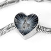 Italian Greyhound Dog Print Heart Charm Steel Bracelet-Free Shipping