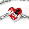 Cute Pets Print Heart Charm Steel Bracelet