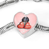 St. Bernard Dog Print Heart Charm Steel Bracelet-Free Shipping