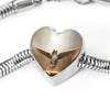 Norwegian Forest Cat Print Heart Charm Steel Bracelet-Free Shipping