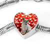 British Shorthair Cat Print Heart Charm Steel Bracelet-Free Shipping