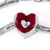 Cute Burmilla Cat Print Heart Charm Steel Bracelet-Free Shipping