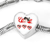 Japanese Chin Print Heart Charm Bracelet-Free Shipping