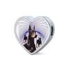Doberman Pinscher Print Heart Charm Steel Bracelet-Free Shipping