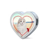 American Curl Print Heart Charm Steel Bracelet-Free Shipping