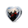 Bombay Cat Print Heart Charm Steel Bracelet-Free Shipping