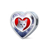 Burmilla Cat Print Heart Charm Steel Bracelet-Free Shipping