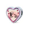 Golden Retriever Dog Print Heart Charm Steel Bracelet-Free Shipping